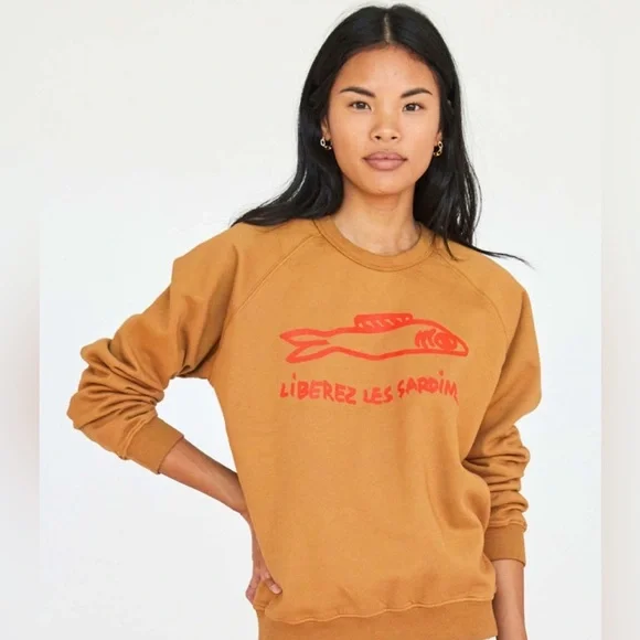 NWOT π Clare V Les Sardines Sweatshirt - Picture 1 of 8